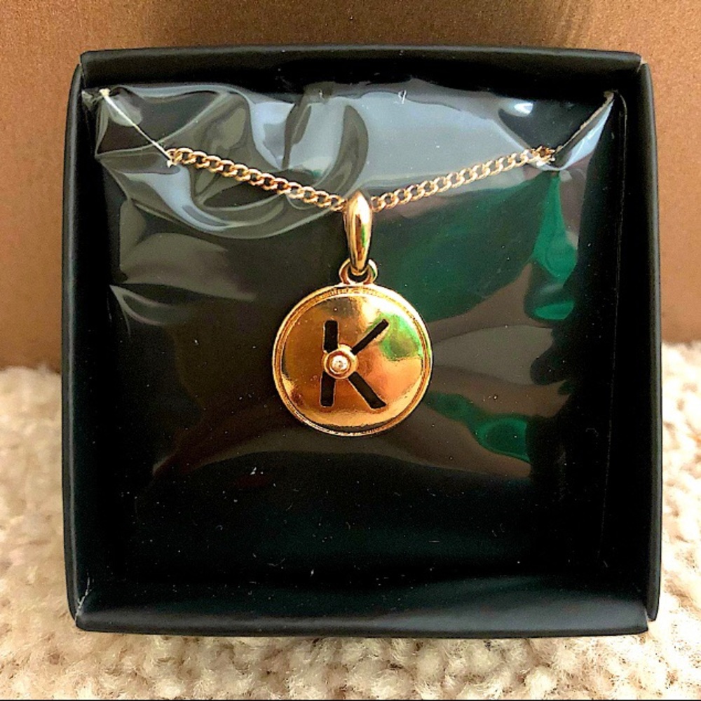 Avon Modern Initial Pendant Necklace "K"